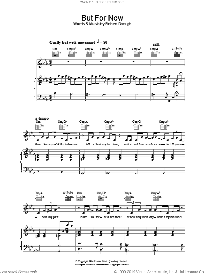 But For Now sheet music for voice, piano or guitar by Jamie Cullum, intermediate skill level