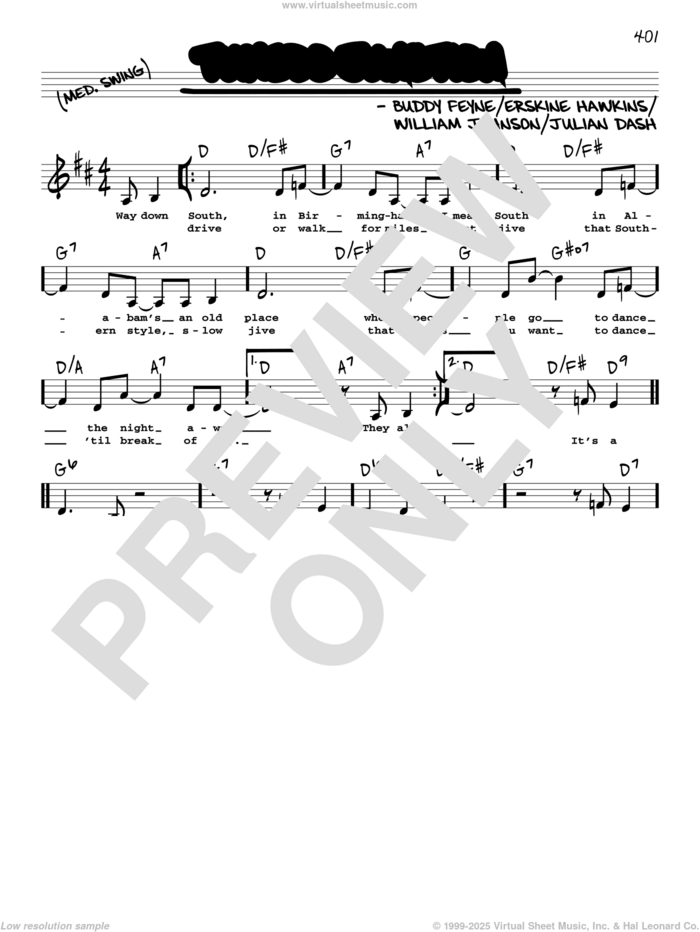 Tuxedo Junction (Low Voice) sheet music for voice and other instruments (low voice) by Buddy Feyne, Erskine Hawkins, Julian Dash and William Johnson, intermediate skill level