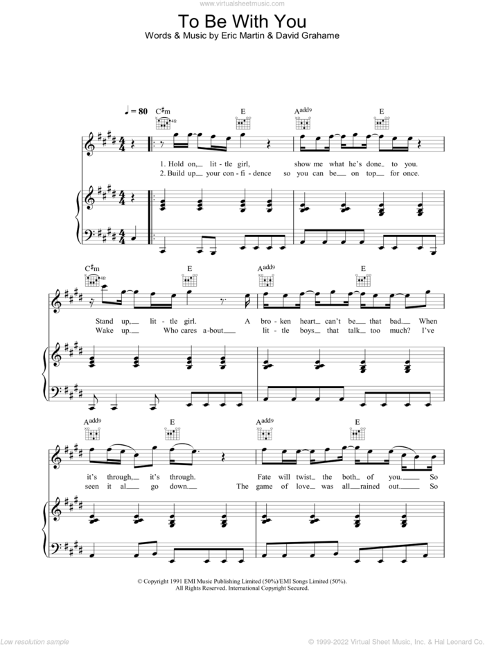 Big To Be With You Sheet Music For Voice Piano Or Guitar V2