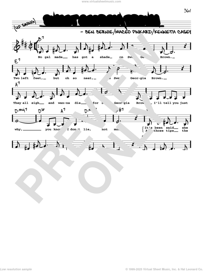 Sweet Georgia Brown (Low Voice) sheet music for voice and other instruments (low voice) by Count Basie, Ben Bernie, Kenneth Casey and Maceo Pinkard, intermediate skill level