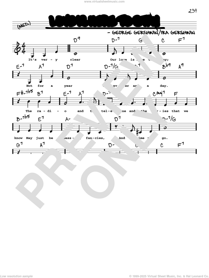 Love Is Here To Stay (Low Voice) sheet music for voice and other instruments (low voice) by George Gershwin & Ira Gershwin, George Gershwin and Ira Gershwin, intermediate skill level