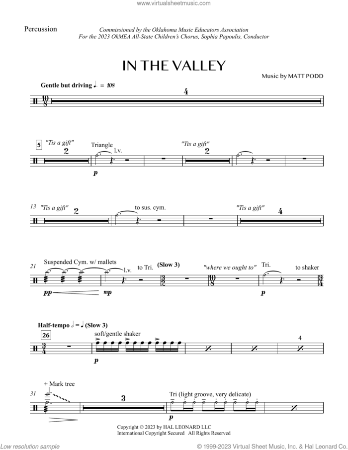 In The Valley (complete set of parts) sheet music for orchestra/band (Instrumental Accompaniment) by Matt Podd and Joseph Brackett, intermediate skill level