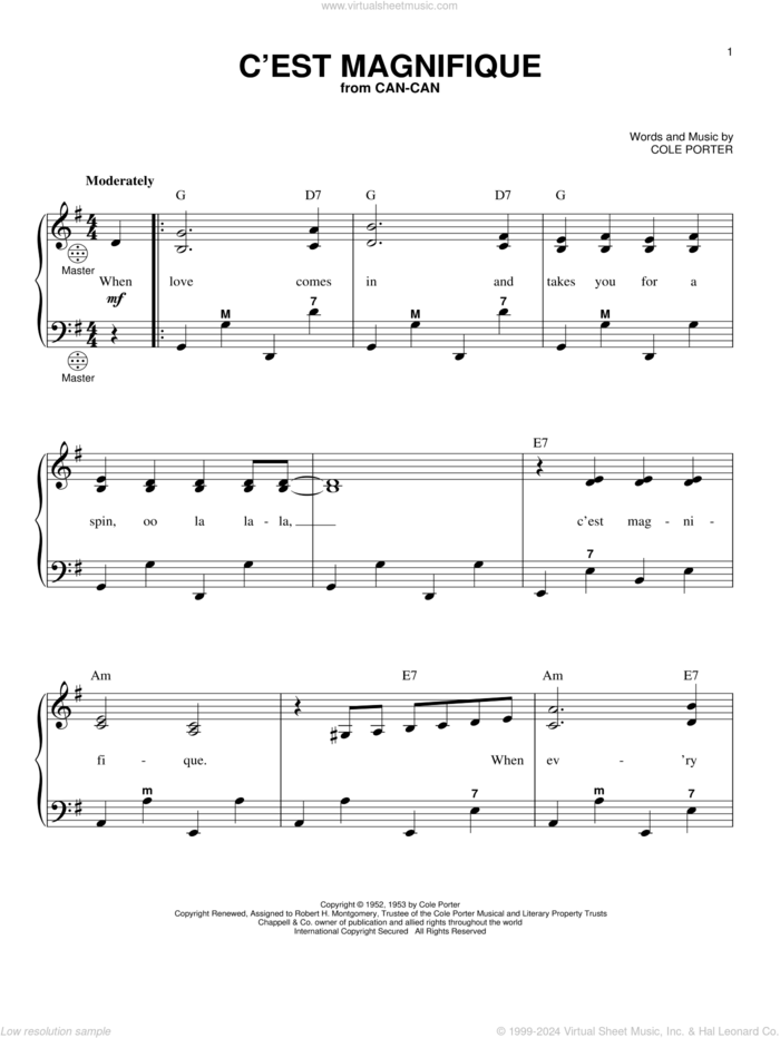 C'est Magnifique (arr. Gary Meisner) sheet music for accordion by Gary Meisner and Cole Porter, intermediate skill level