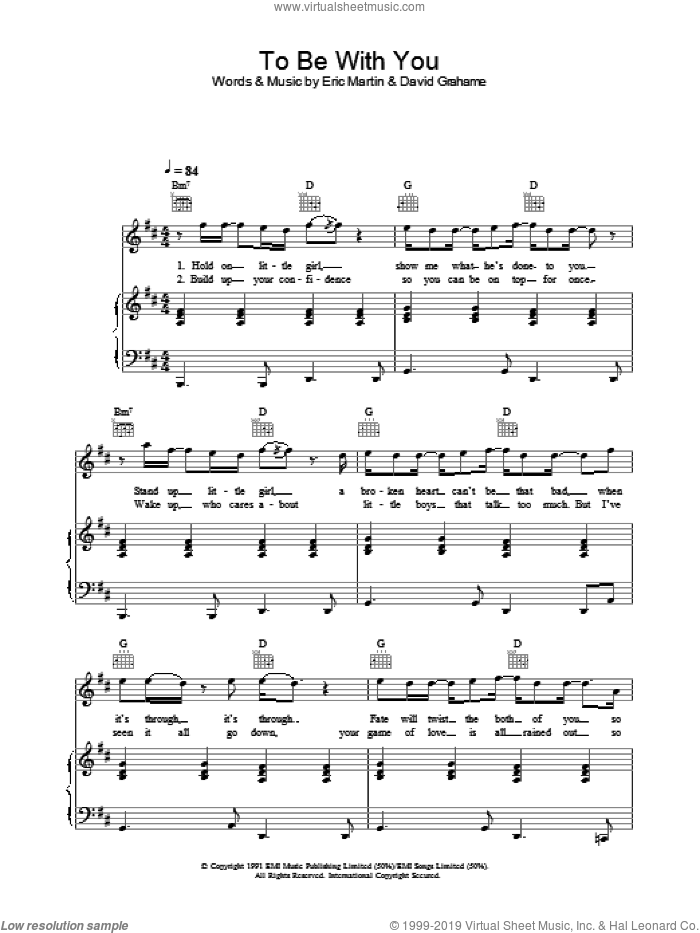 To Be With You sheet music for voice, piano or guitar by Westlife, intermediate skill level