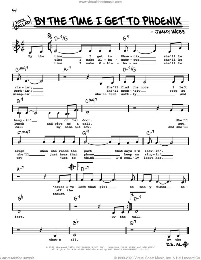 By The Time I Get To Phoenix (Low Voice) sheet music for voice and other instruments (low voice) by Glen Campbell, Isaac Hayes and Jimmy Webb, intermediate skill level