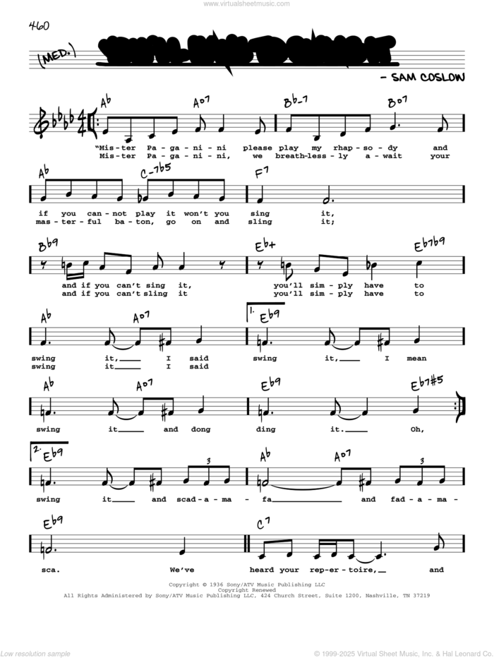 You'll Have To Swing It (Low Voice) sheet music for voice and other instruments (low voice) by Sam Coslow, intermediate skill level