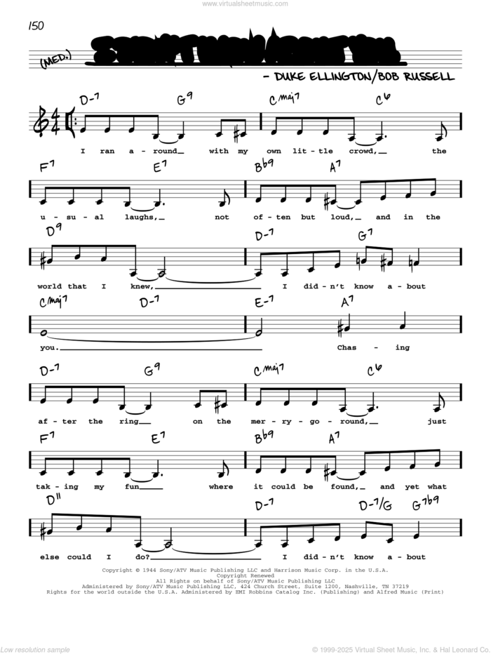 I Didn't Know About You (Low Voice) sheet music for voice and other instruments (low voice) by Duke Ellington and Bob Russell, intermediate skill level