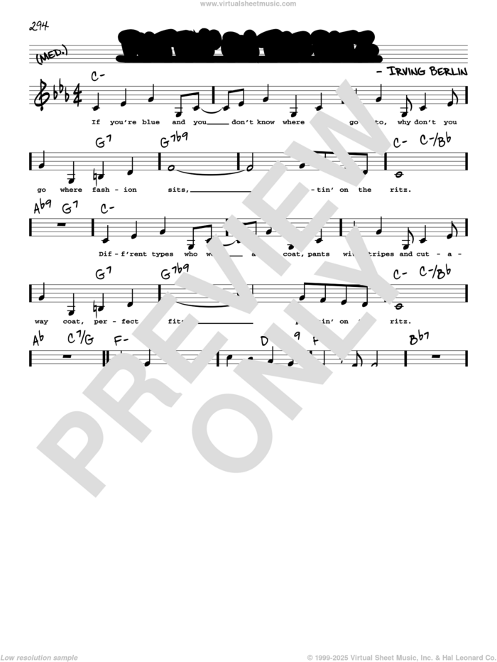 Puttin' On The Ritz (Low Voice) sheet music for voice and other instruments (low voice) by Irving Berlin and Taco, intermediate skill level