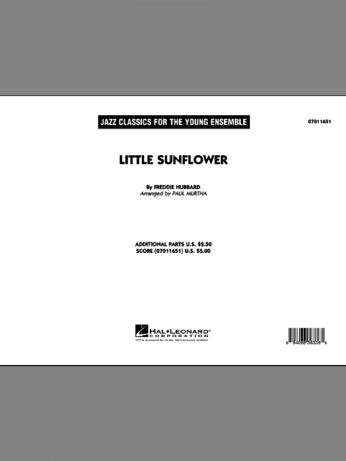 Little Sunflower (COMPLETE) sheet music for jazz band by Paul Murtha and Freddie Hubbard, intermediate skill level