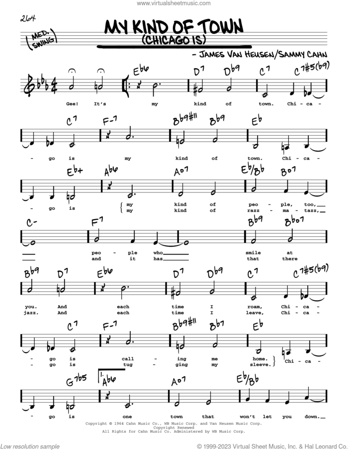 My Kind Of Town (Chicago Is) (Low Voice) sheet music for voice and other instruments (low voice) by Frank Sinatra, Jimmy Van Heusen and Sammy Cahn, intermediate skill level