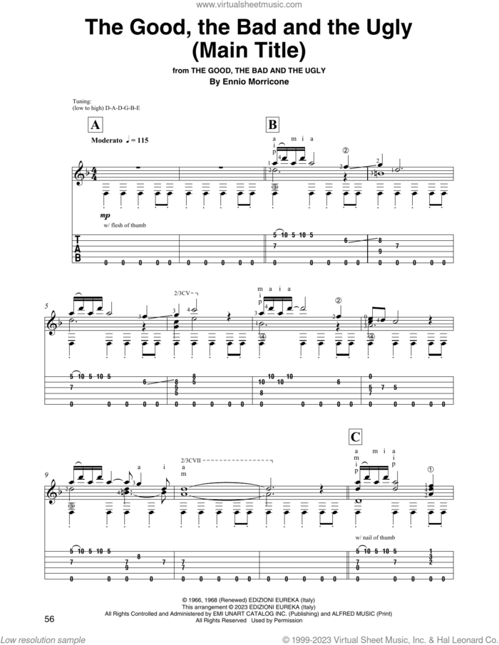 The Good, The Bad And The Ugly (Main Title) (arr. David Jaggs) sheet music for guitar solo by Ennio Morricone, intermediate skill level