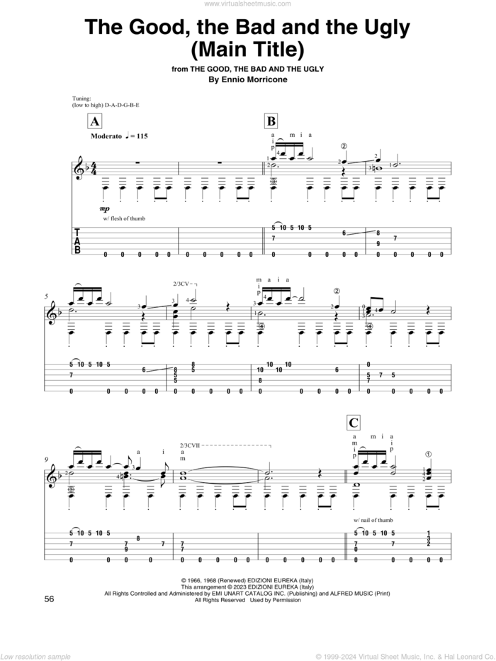 The Good, The Bad And The Ugly (Main Title) (arr. David Jaggs) sheet music for guitar solo by Ennio Morricone, intermediate skill level