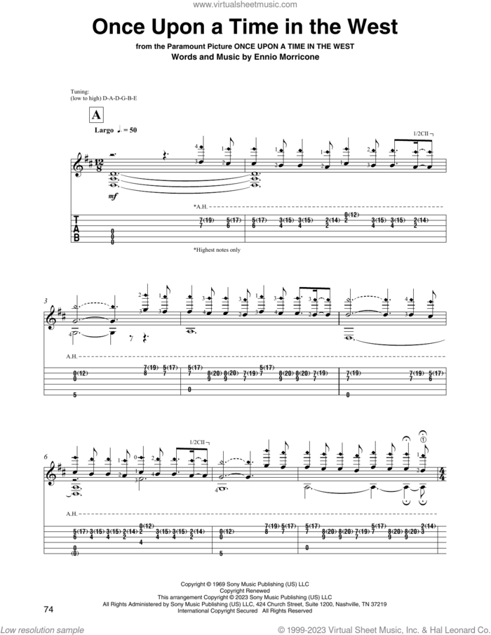 Once Upon A Time In The West (arr. David Jaggs) sheet music for guitar solo by Ennio Morricone, intermediate skill level