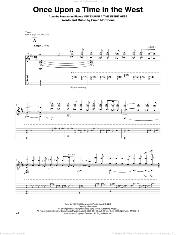 Once Upon A Time In The West (arr. David Jaggs) sheet music for guitar solo by Ennio Morricone, intermediate skill level