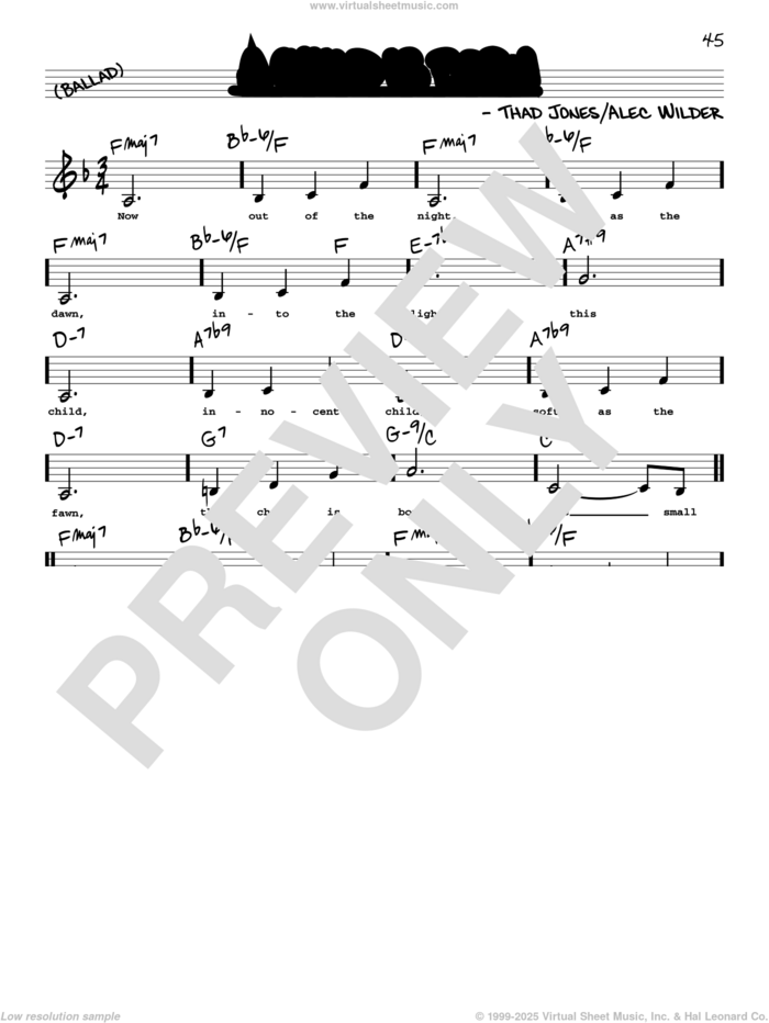 A Child Is Born (Low Voice) sheet music for voice and other instruments (low voice) by Thad Jones and Alec Wilder, intermediate skill level