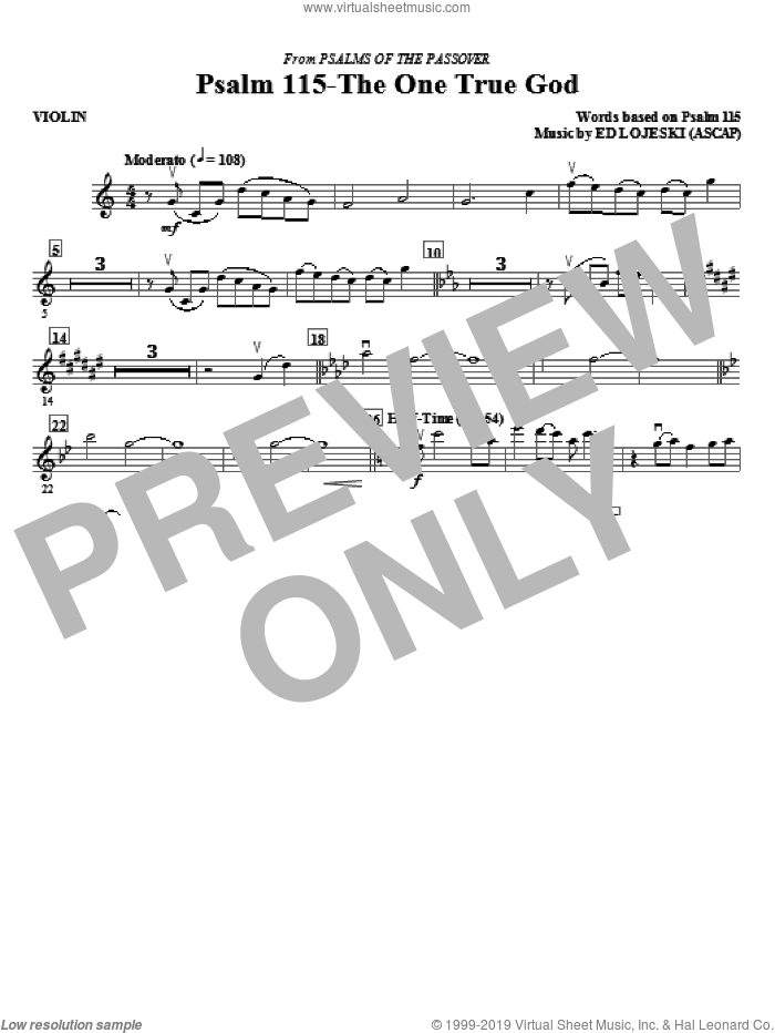 Psalm 115: The One True God (complete set of parts) sheet music for orchestra/band (Special) by Ed Lojeski and Miscellaneous, intermediate skill level
