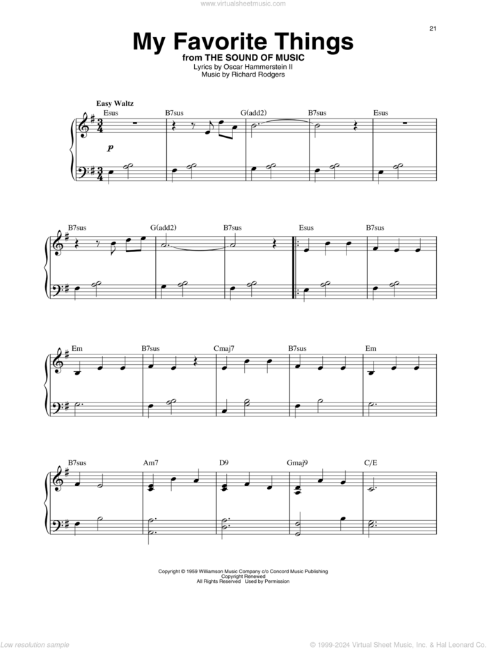 My Favorite Things (arr. Maeve Gilchrist) sheet music for harp solo by Rodgers & Hammerstein, Maeve Gilchrist, Oscar II Hammerstein and Richard Rodgers, intermediate skill level