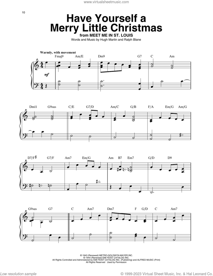 Have Yourself A Merry Little Christmas (arr. Maeve Gilchrist) sheet music for harp solo by Hugh Martin, Maeve Gilchrist and Ralph Blane, intermediate skill level