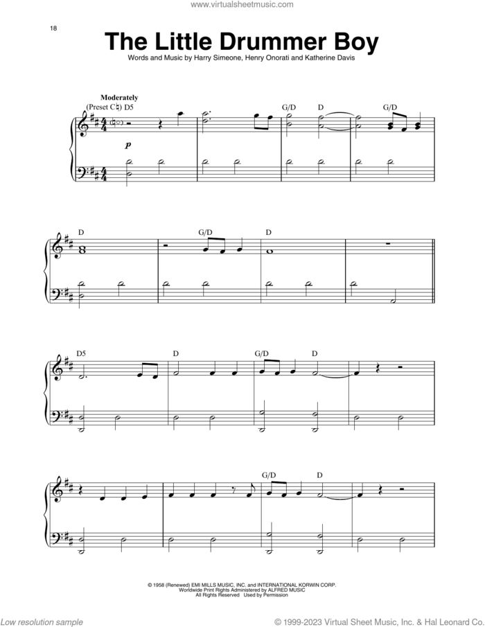 The Little Drummer Boy (arr. Maeve Gilchrist) sheet music for harp solo by Katherine Davis, Maeve Gilchrist, Harry Simeone and Henry Onorati, intermediate skill level