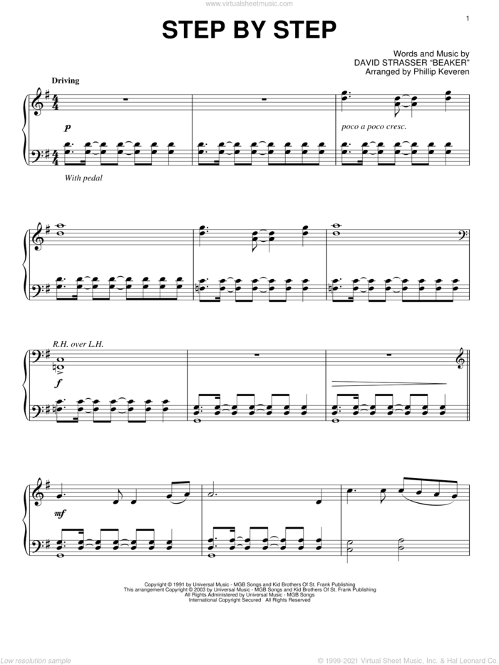 Step By Step (arr. Phillip Keveren) sheet music for piano solo by Rich Mullins, Phillip Keveren and David Strasser Beaker, intermediate skill level