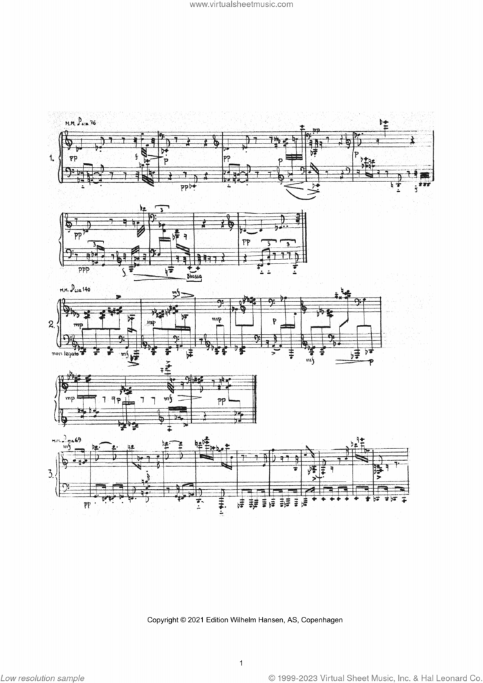 Impressioner (Impressions) sheet music for piano solo by Axel Borup-Jørgensen, classical score, intermediate skill level