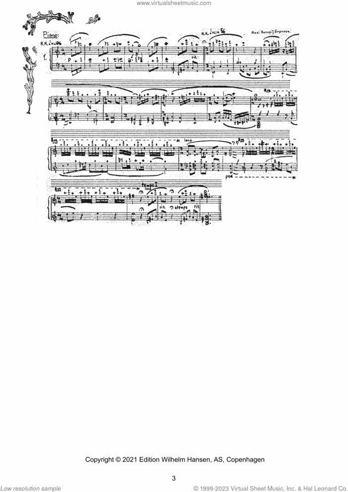 Marina Skisser: Impressionistic Studies of the Sea sheet music for piano solo by Axel Borup-Jørgensen, classical score, intermediate skill level