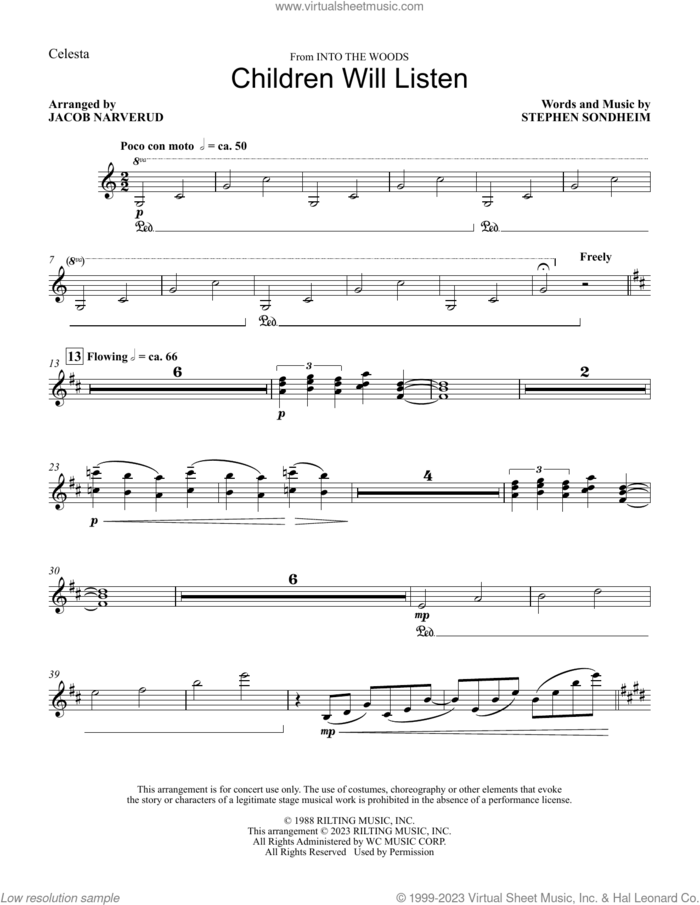 Children Will Listen (from Into The Woods) (arr. Jacob Narverud) (complete set of parts) sheet music for orchestra/band (Instrumental Accompaniment) by Stephen Sondheim and Jacob Narverud, intermediate skill level