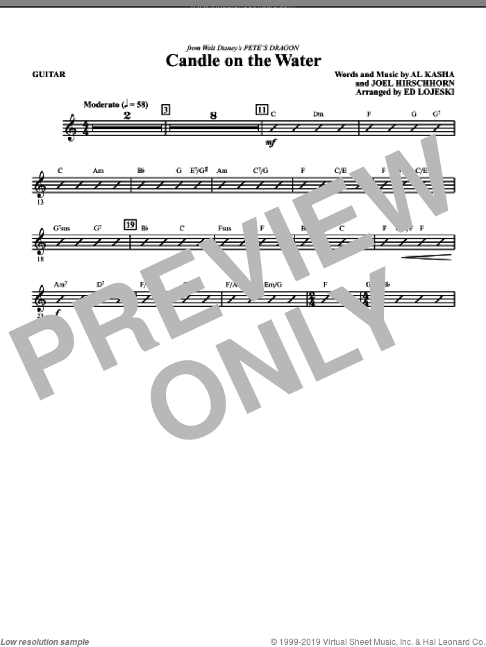 Candle On The Water (complete set of parts) sheet music for orchestra/band (Rhythm) by Al Kasha, Joel Hirschhorn and Ed Lojeski, intermediate skill level