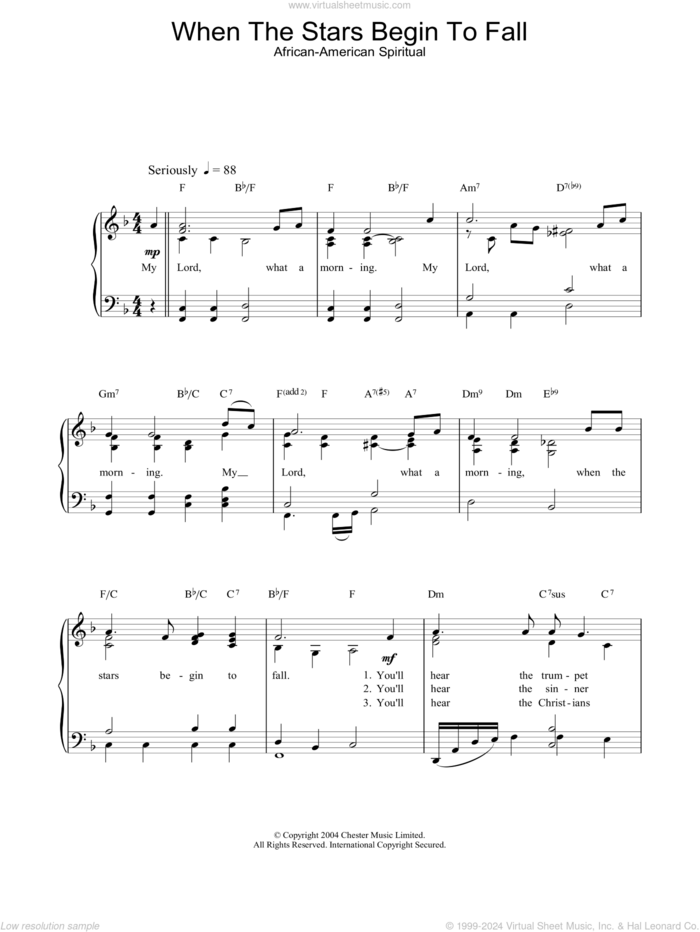 When The Stars Begin To Fall sheet music for piano solo, easy skill level