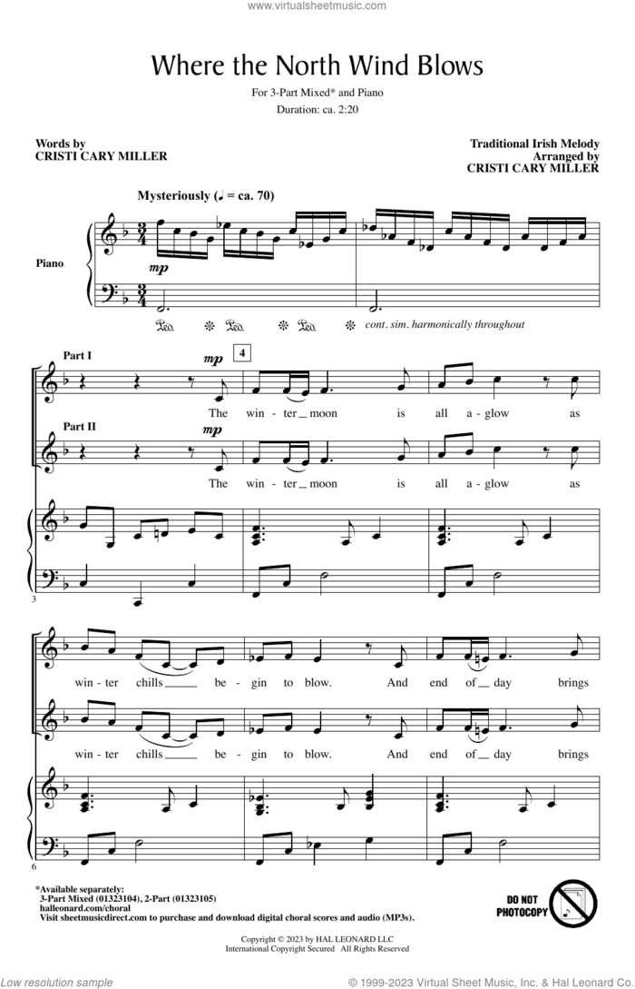 Where The North Wind Blows (arr. Cristi Cary Miller) sheet music for choir (3-Part Mixed)  and Cristi Cary Miller, intermediate skill level