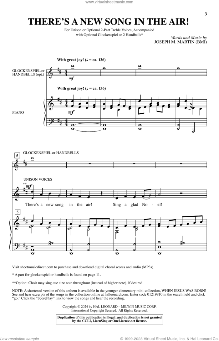 There's A New Song In The Air! sheet music for choir (2-Part) by Joseph M. Martin, intermediate duet