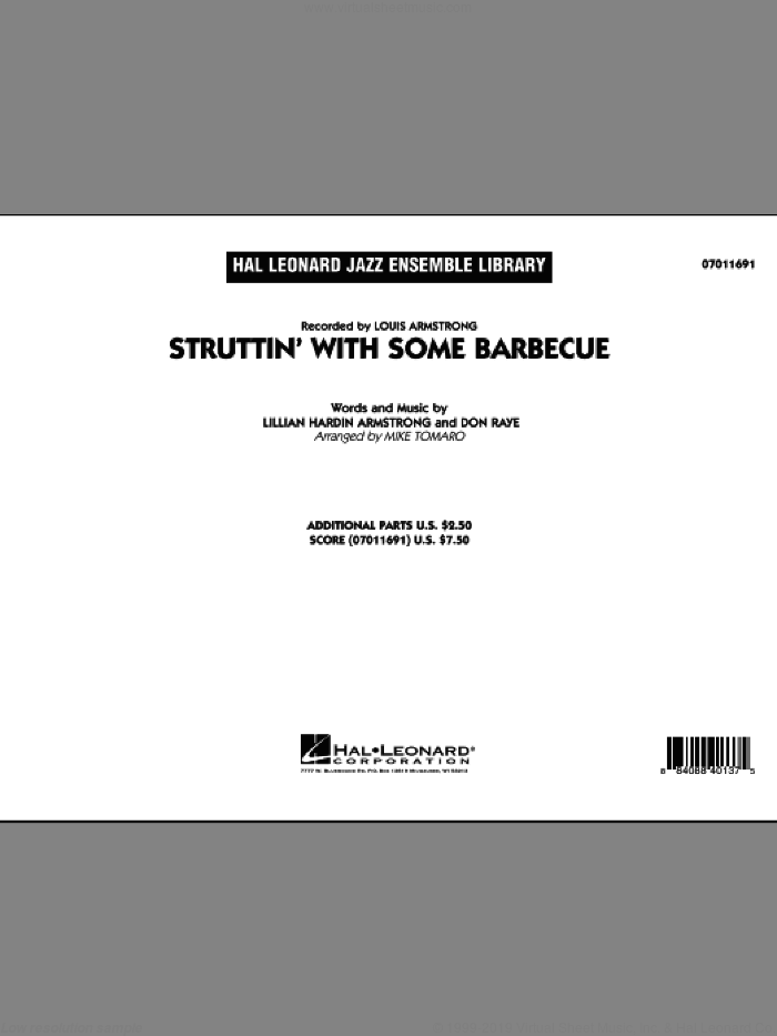 Struttin' with Some Barbecue (COMPLETE) sheet music for jazz band by Louis Armstrong, Don Raye, Lillian Hardin Armstrong and Mike Tomaro, intermediate skill level