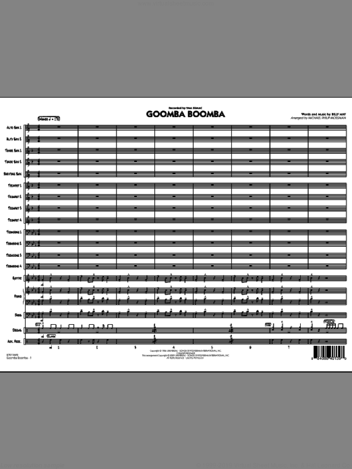 Goomba Boomba (COMPLETE) sheet music for jazz band by Michael Philip Mossman, Billy May and Yma Sumac, intermediate skill level