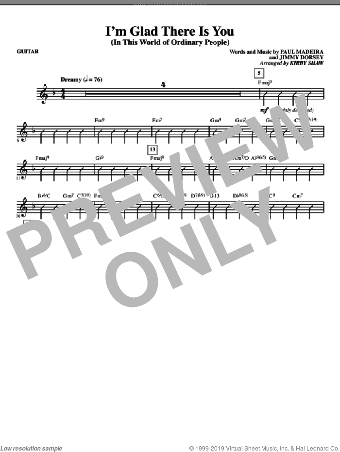 I'm Glad There Is You (In This World of Ordinary People) (complete set of parts) sheet music for orchestra/band (Rhythm) by Jimmy Dorsey, Paul Madeira and Kirby Shaw, intermediate skill level