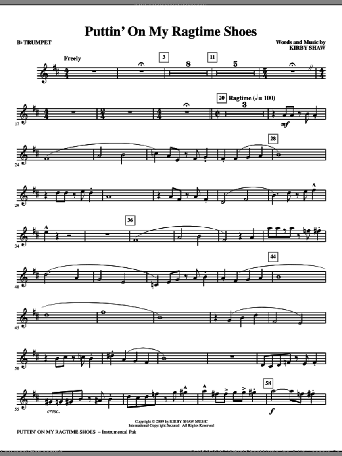 Puttin' On My Ragtime Shoes (complete set of parts) sheet music for orchestra/band by Kirby Shaw, intermediate skill level
