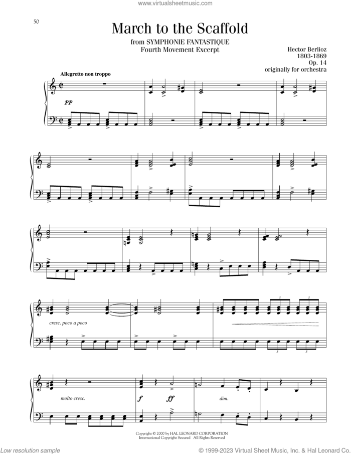 March To The Scaffold sheet music for piano solo by Hector Berlioz, classical score, intermediate skill level