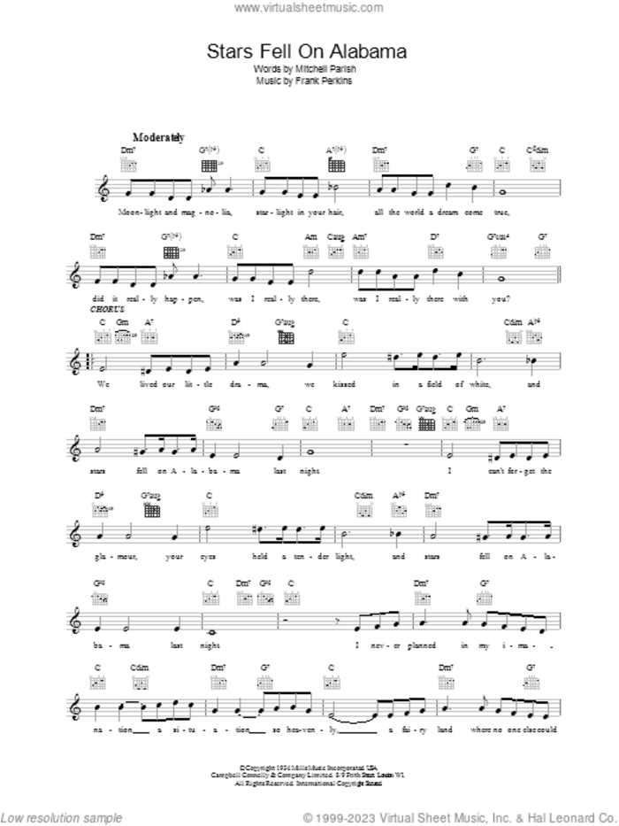 Stars Fell On Alabama sheet music for voice and other instruments (fake book) by Louis Armstrong, intermediate skill level