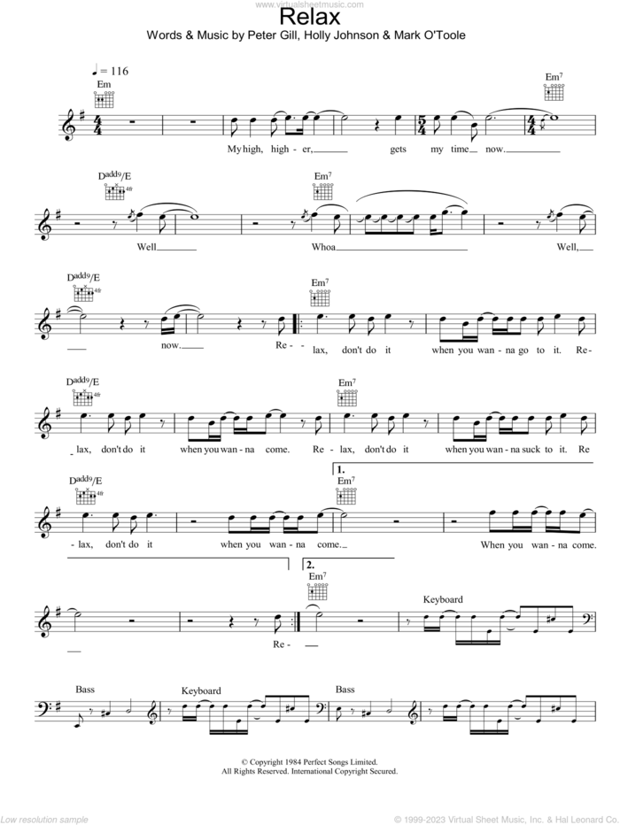 Relax sheet music for voice and other instruments (fake book) by Peter Gill, intermediate skill level
