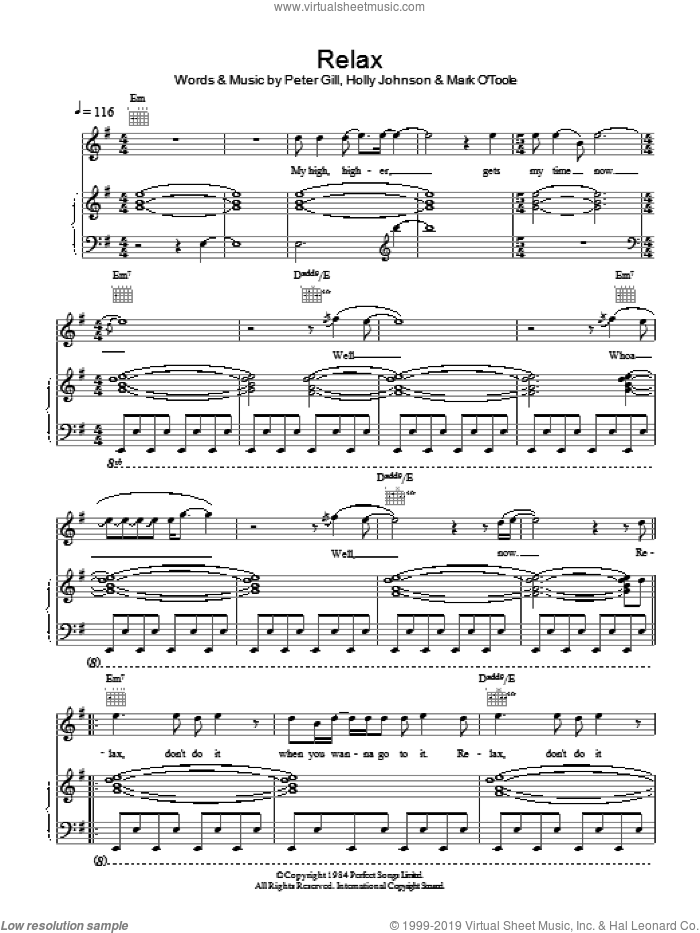 Relax sheet music for voice, piano or guitar by Peter Gill, intermediate skill level