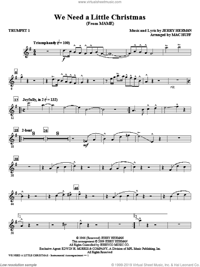 We Need A Little Christmas (from Mame) (arr. Mac Huff) (complete set of parts) sheet music for orchestra/band by Jerry Herman and Mac Huff, intermediate skill level