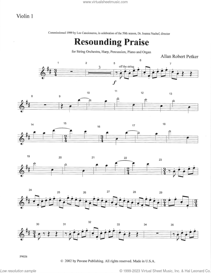 Resounding Praise (complete set of parts) sheet music for orchestra/band (Orchestra) by Allan Robert Petker, classical score, intermediate skill level
