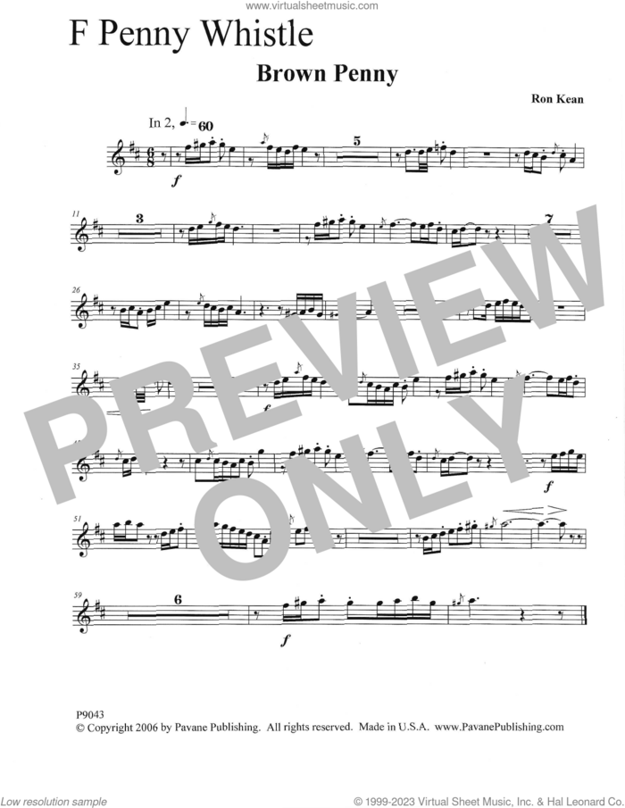 Brown Penny (complete set of parts) sheet music for orchestra/band (Instrumental Accompaniment) by Ron Kean, intermediate skill level