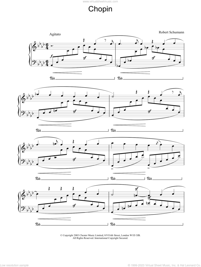 Chopin sheet music for piano solo by Robert Schumann, classical score, intermediate skill level