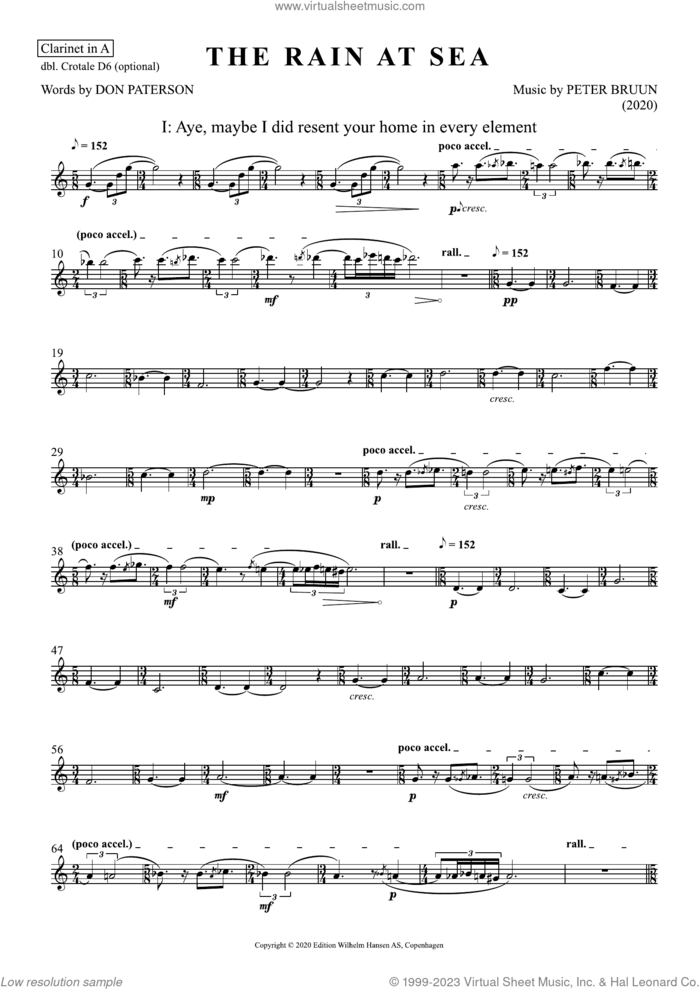 The Rain at Sea (Parts) (complete set of parts) sheet music for orchestra/band by Peter Bruun, classical score, intermediate skill level