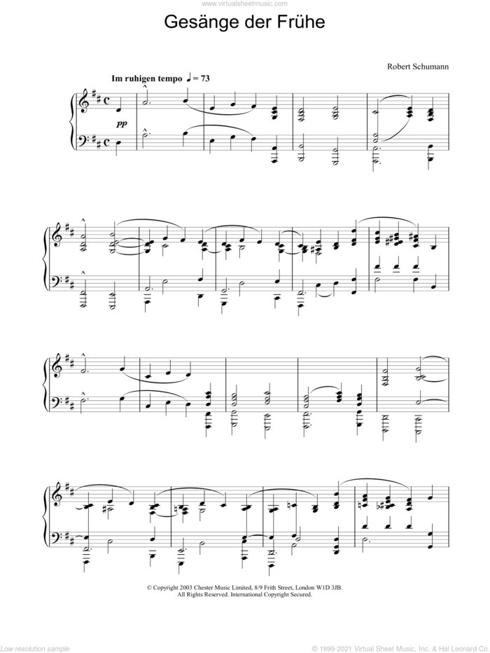 GesAnge der FrAhe sheet music for piano solo by Robert Schumann, classical score, intermediate skill level