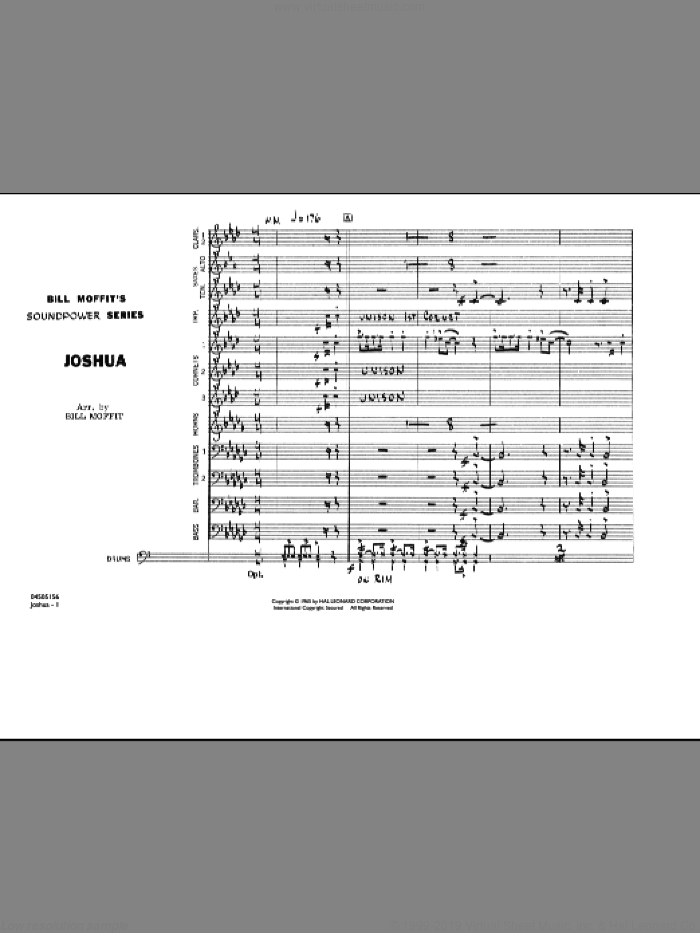 Joshua (COMPLETE) sheet music for marching band by Bill Moffit, intermediate skill level