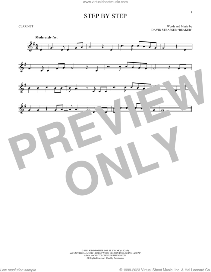 Step By Step sheet music for clarinet solo by Rich Mullins and David Strasser Beaker, intermediate skill level