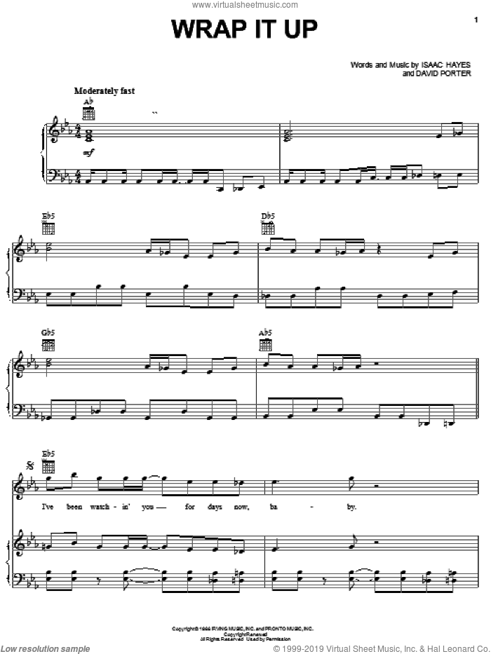 Wrap It Up sheet music for voice, piano or guitar by Sam & Dave, Archie Bell, Fabulous Thunderbirds, David Porter and Isaac Hayes, intermediate skill level