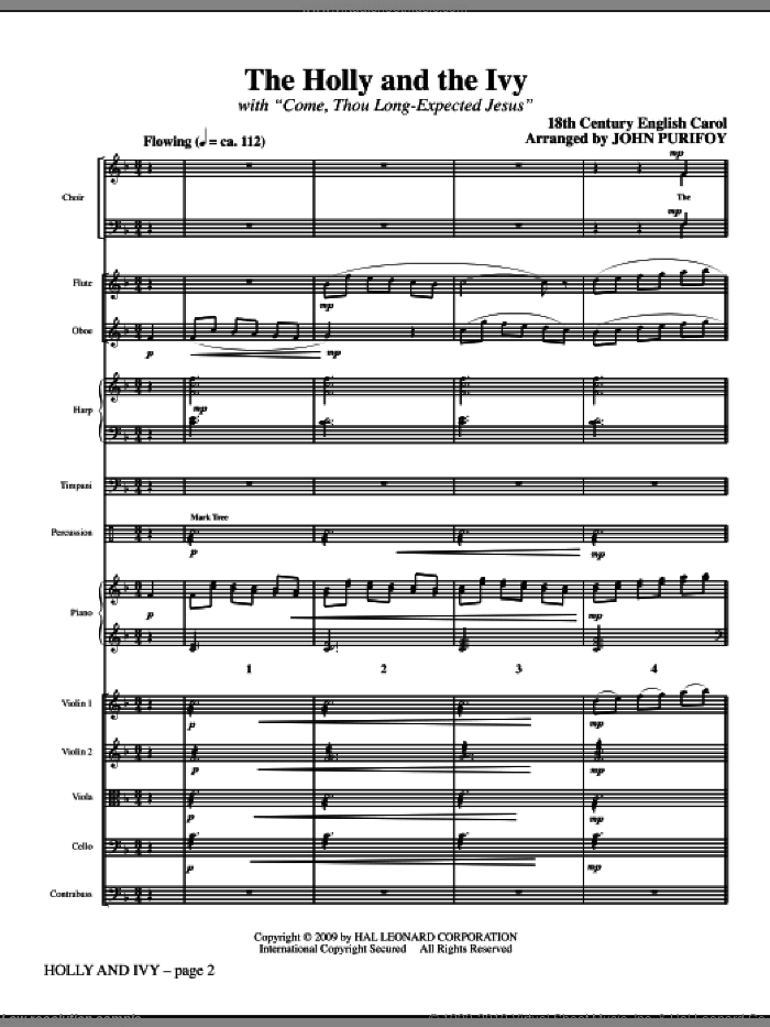 Holly And Ivy (COMPLETE) sheet music for orchestra/band (Orchestra) by John Purifoy and Miscellaneous, intermediate skill level