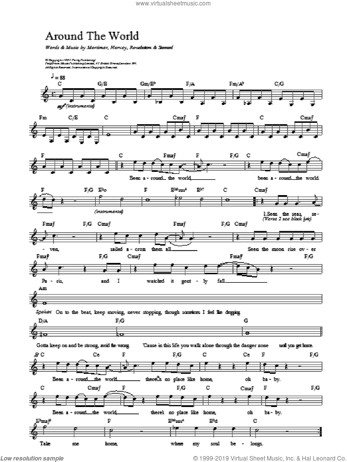 Around The World sheet music for voice and other instruments (fake book) by East 17, intermediate skill level